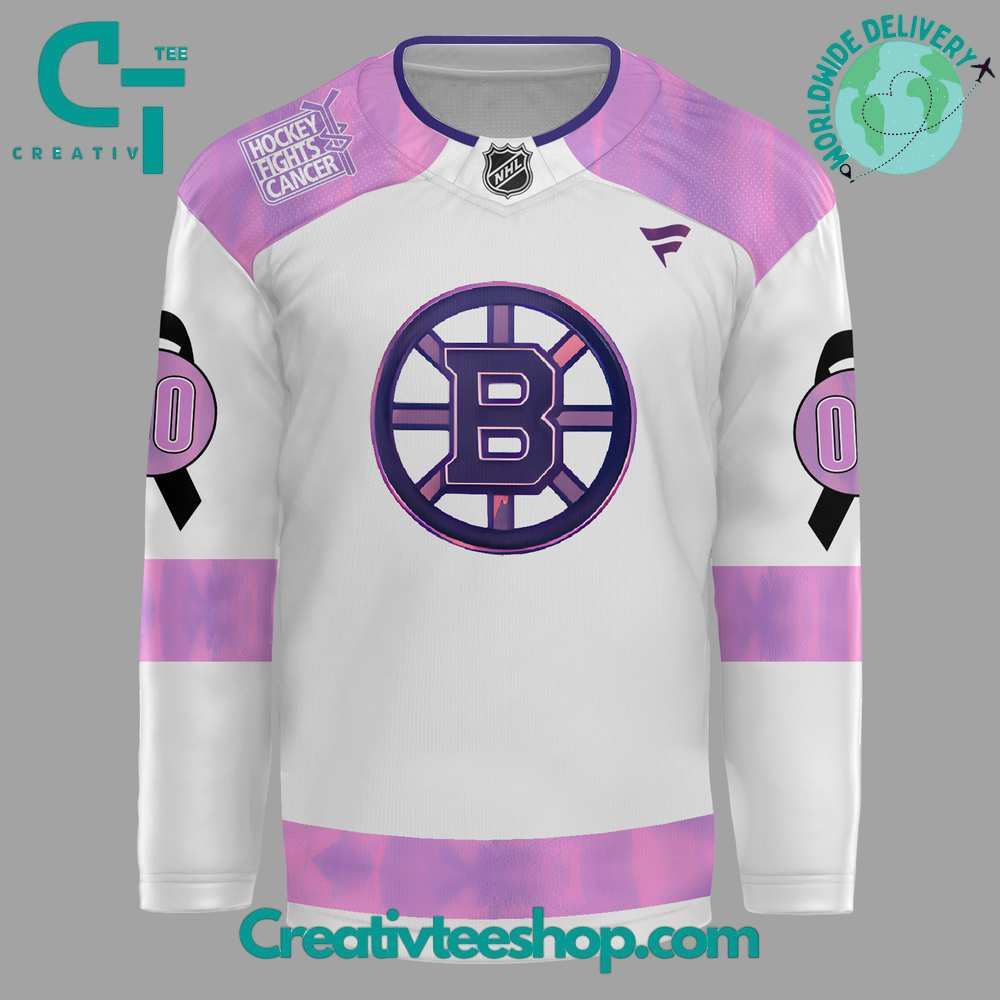 Boston Bruins Hockey Fights Cancer Custom Jersey