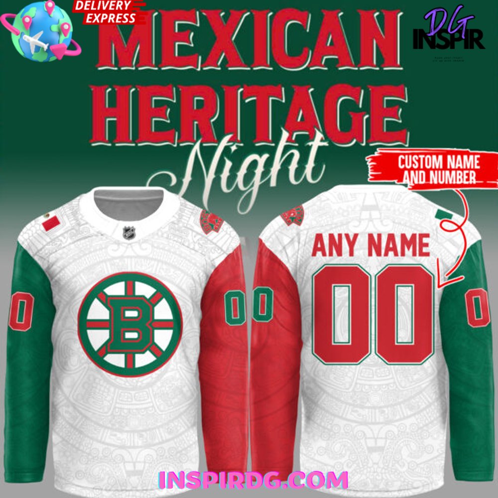 Boston Bruins Mexican Heritage Night 2025 Hockey Jersey