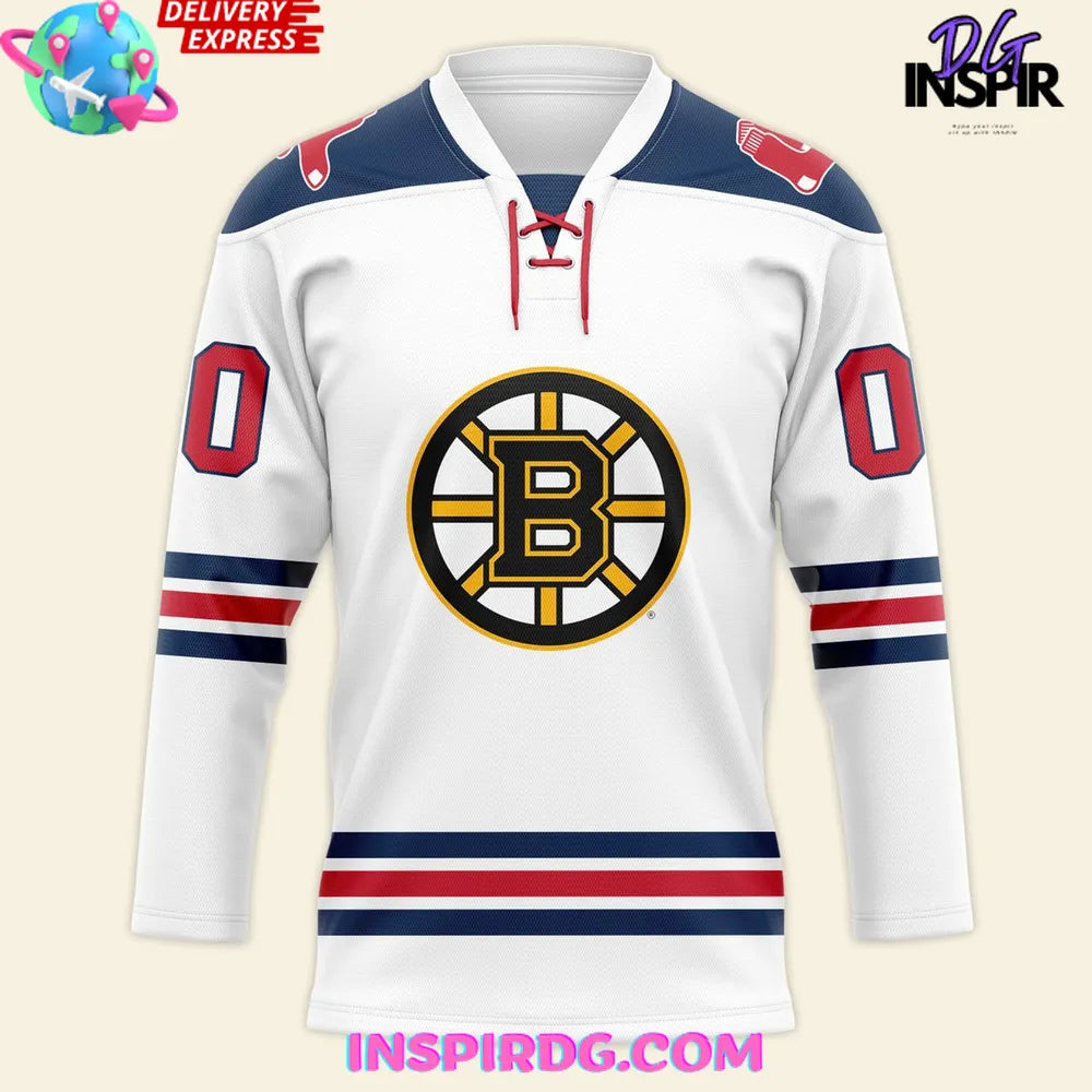 Boston Bruins Night X 2025 Boston Red Sox Hockey Jersey
