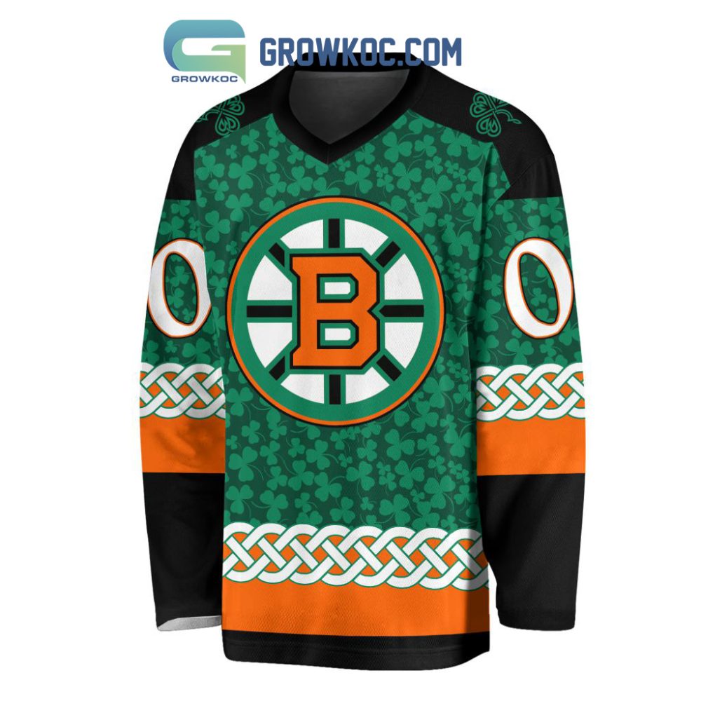 Boston Bruins St.Patrick'S Day Personalized Long Sleeve Hockey Jersey