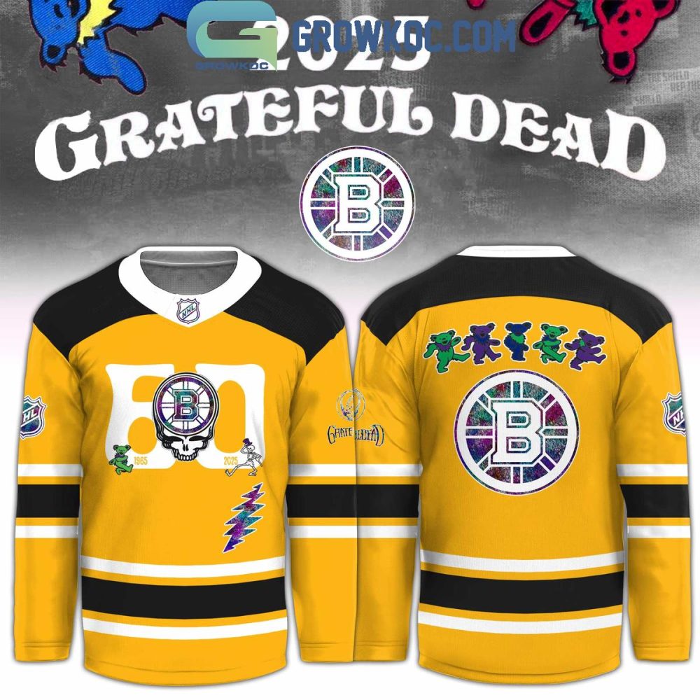 Boston Bruins X Grateful Dead 60 Years Hockey Jersey