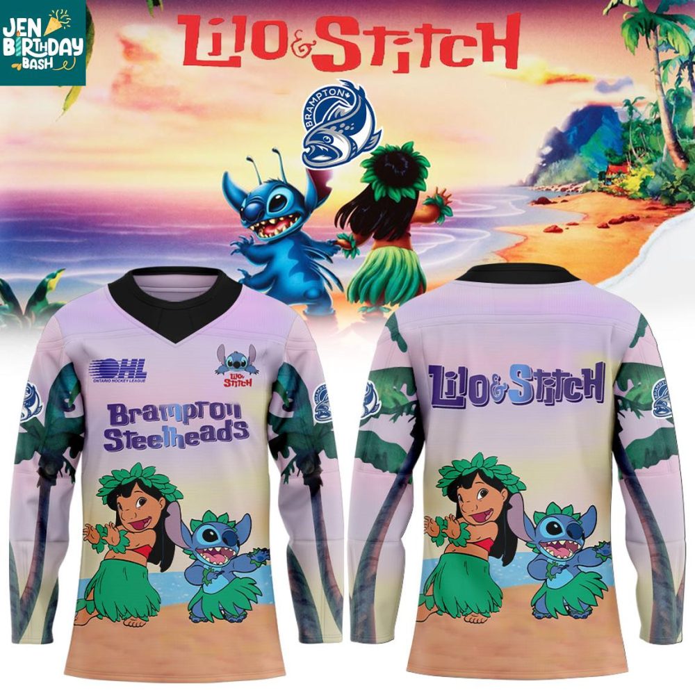 Brampton Steelheads Lilo &amp; Stitch 2025 United In Blue Hockey Jersey