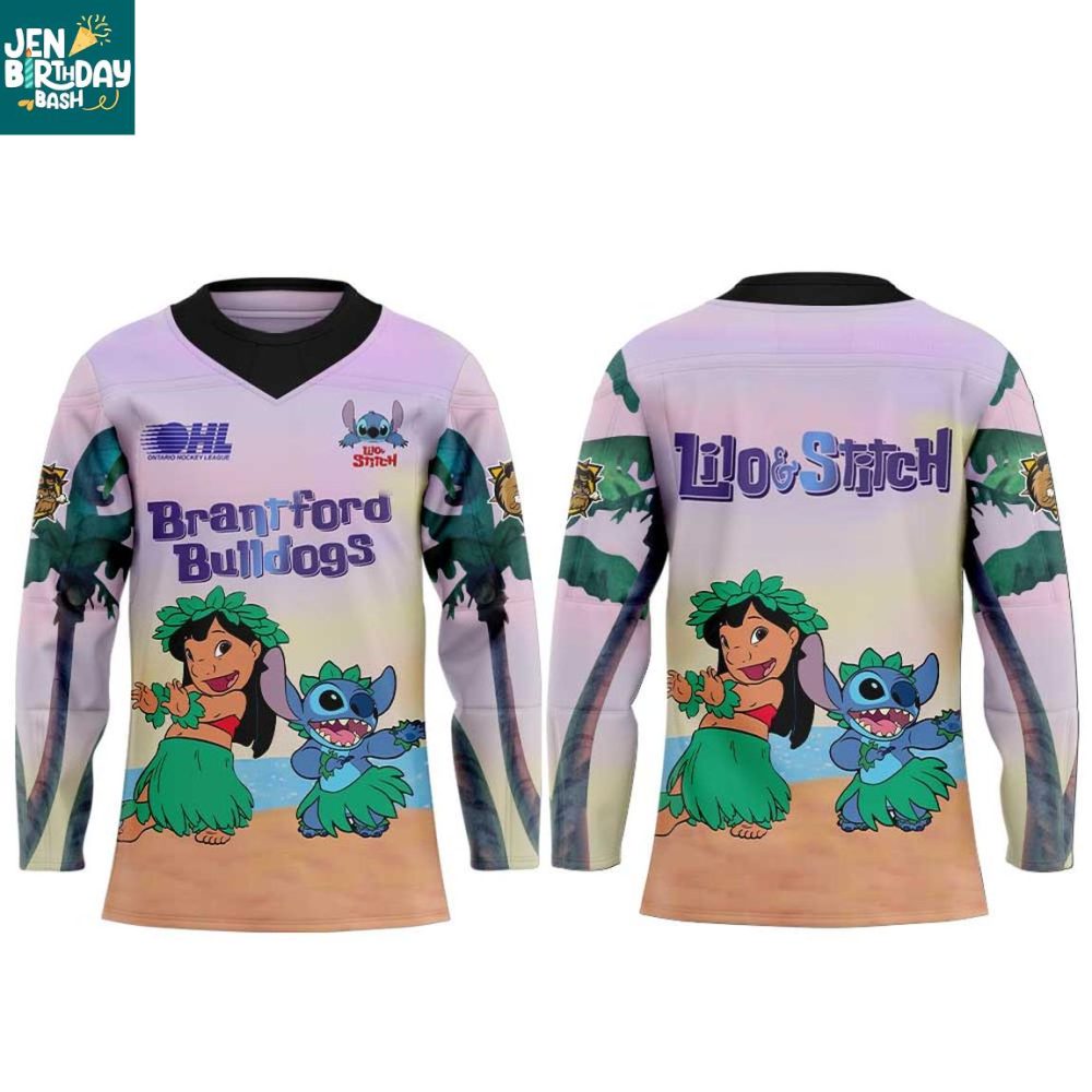 Brantford Bulldogs Lilo &amp; Stitch 2025 Ohl Personalized Hockey Jersey