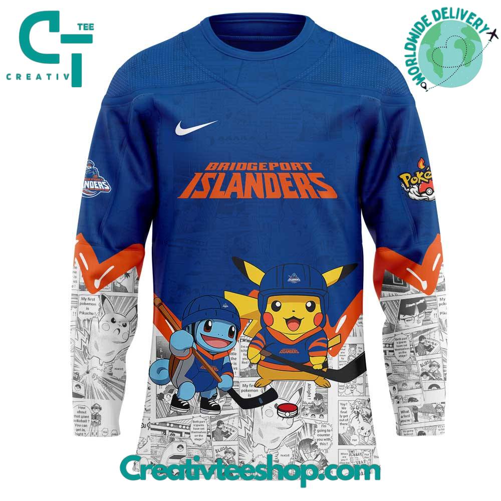 Bridgeport Islanders X Pokemon Special New Hockey Jersey