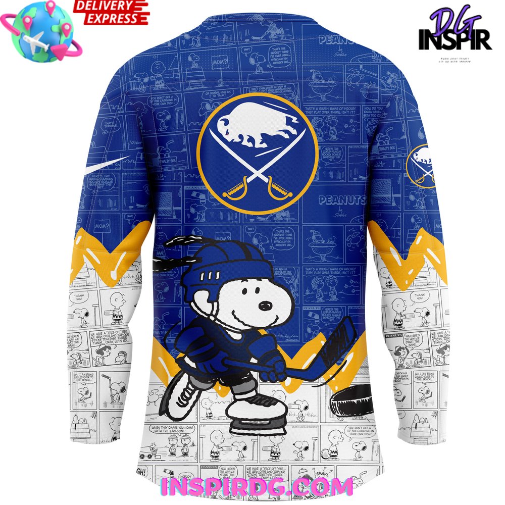 Buffalo Sabres Anniversary Of Peanuts Limited Edition Hockey Jersey