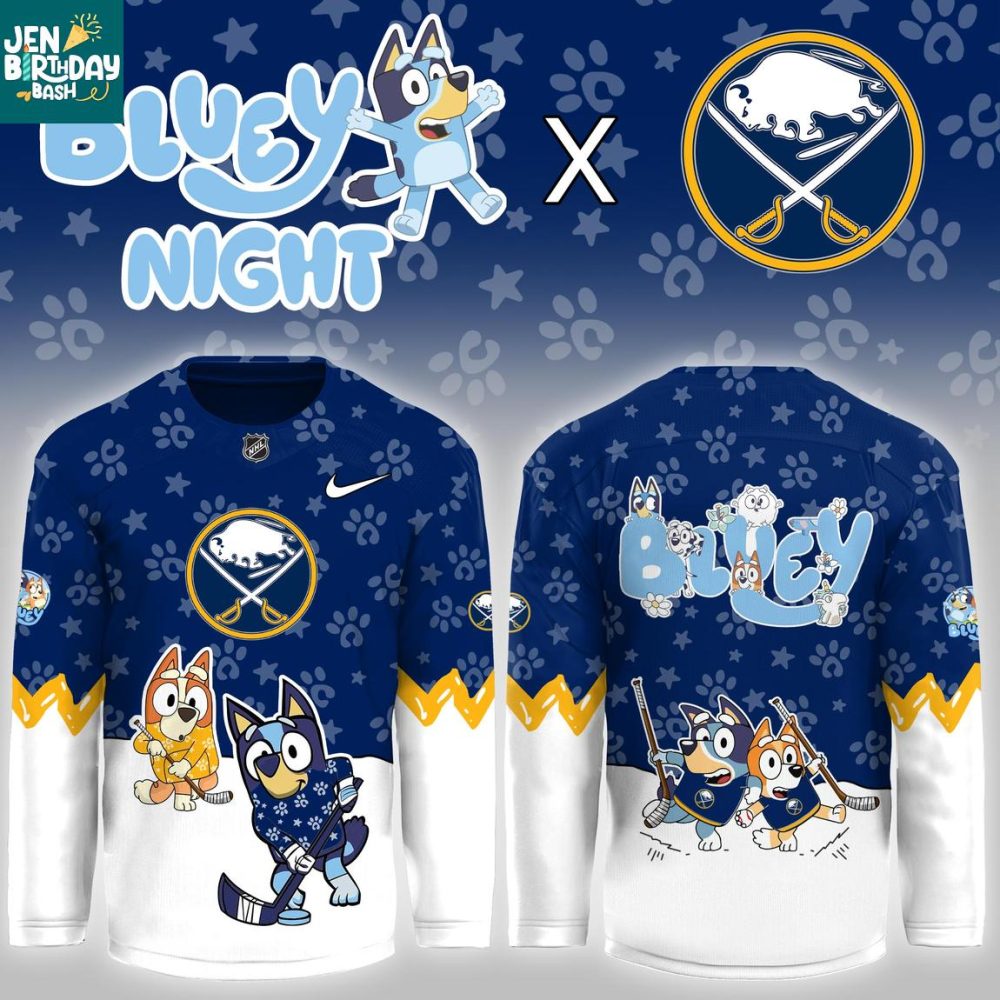 Buffalo Sabres Bluey Christmas Night 2025 Gameday Personalized Hockey Jersey