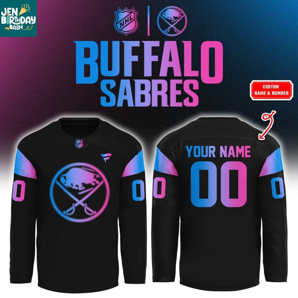 Buffalo Sabres Cyberpunk 2026 Game Night Personalized Hockey Jersey