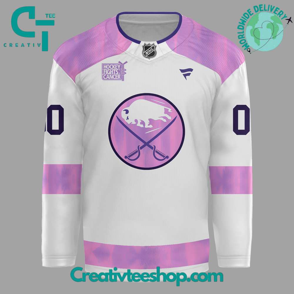 Buffalo Sabres Hockey Fights Cancer Custom Jersey