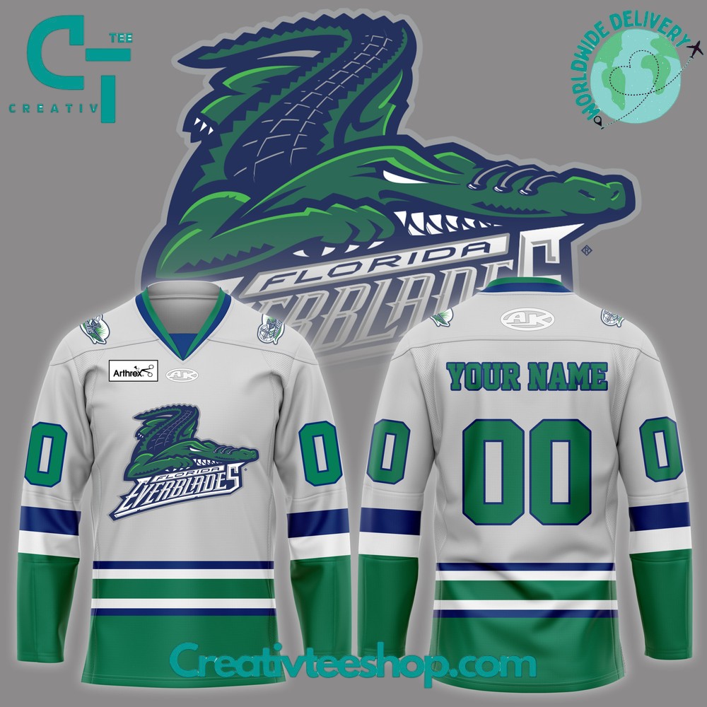 Chl Florida Everblades Grey Hockey Jersey