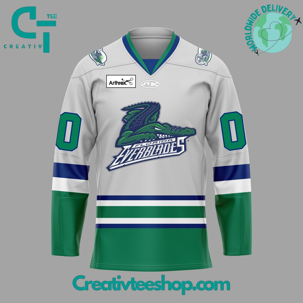 Chl Florida Everblades Grey Hockey Jersey