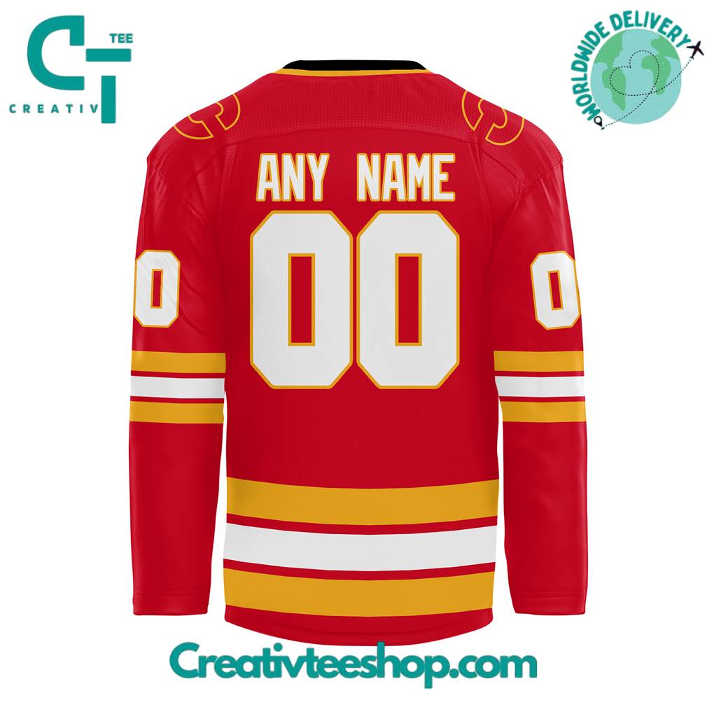 Calgary Flames 2025 Canada Day Custom Hockey Jersey