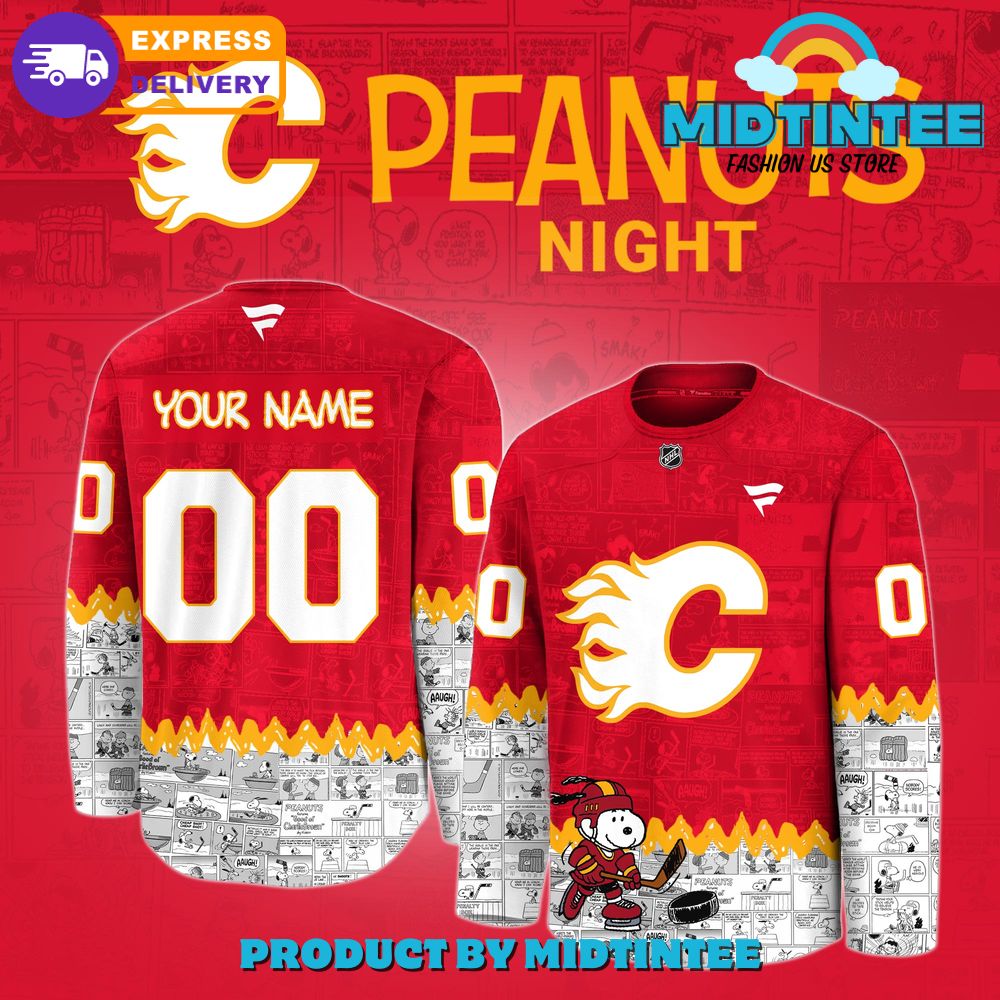 Calgary Flames “75Th Anniversary Of Peanuts” Snoopy Jersey