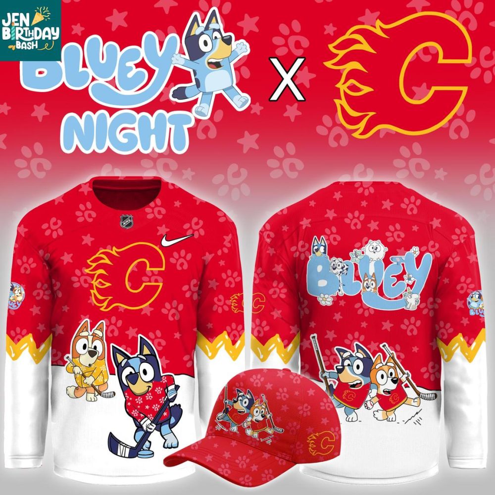Calgary Flames Bluey Christmas Night 2025 Gameday Personalized Hockey Jersey