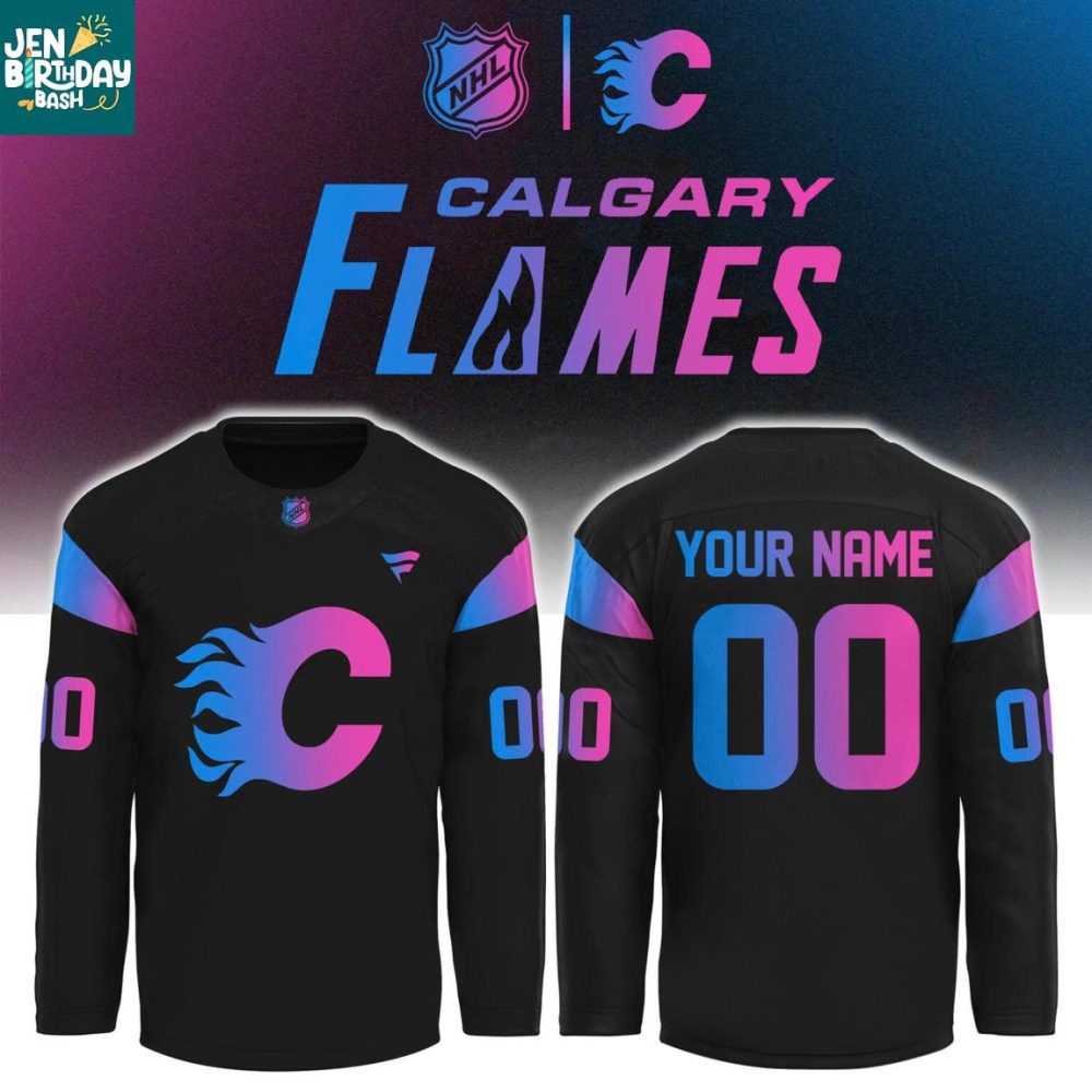 Calgary Flames Cyberpunk 2026 Game Night Personalized Hockey Jersey