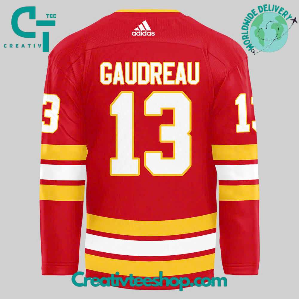 Calgary Flames Gaudreau Warm-Up Red Hockey Jersey