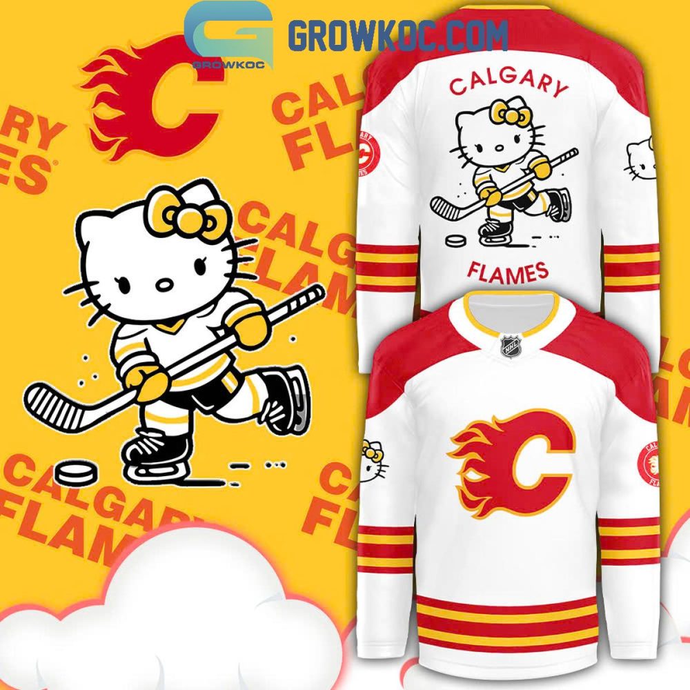 Calgary Flames Hello Kitty 50Th Anniversary Hockey Jersey