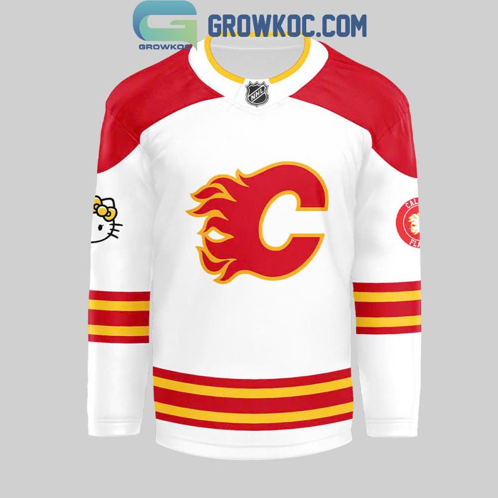 Calgary Flames Hello Kitty 50Th Anniversary Hockey Jersey