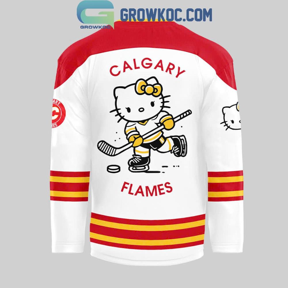 Calgary Flames Hello Kitty 50Th Anniversary Hockey Jersey