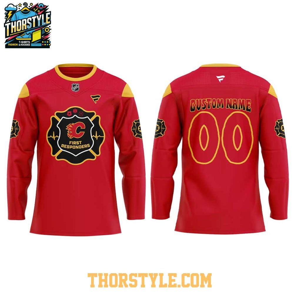 Calgary Flames X First Responders Night 2026 Personalized Hockey Jersey