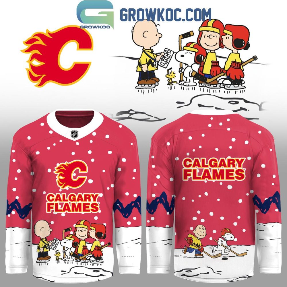Calgary Flames X Snoopy Peanuts Christmas Jersey