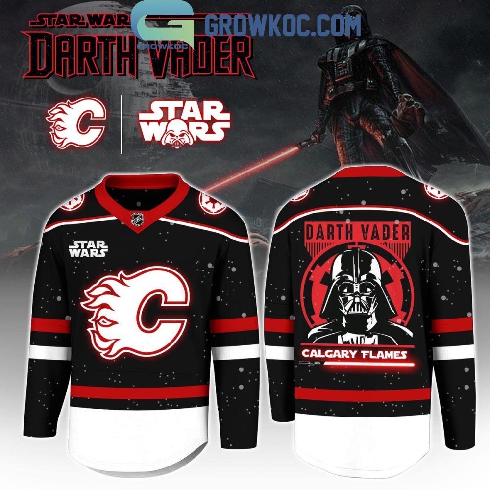 Calgary Flames X Star Wars Darth Vader Hockey Jersey