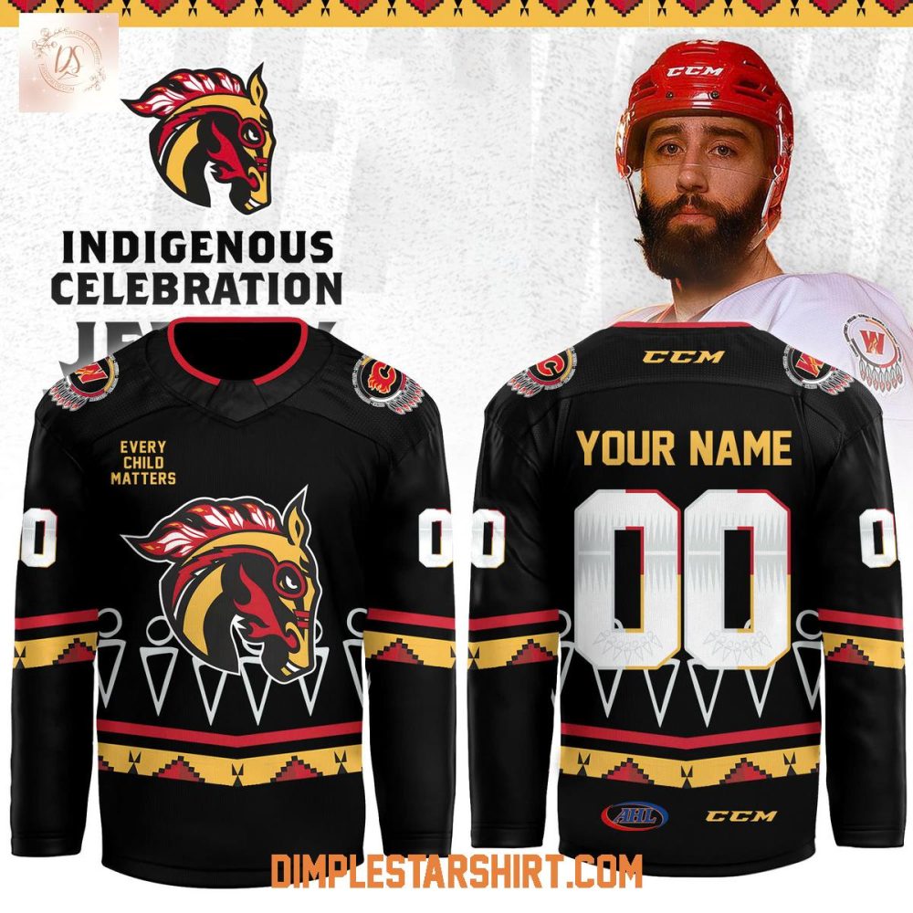 Calgary Wranglers Indigenous Heritage Black Hockey Jersey