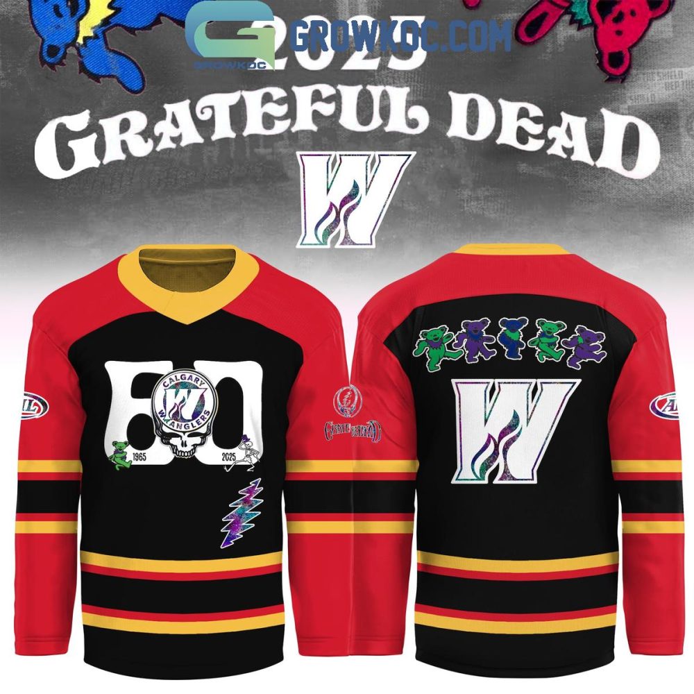 Calgary Wranglers X Grateful Dead 60 Years 2025 Hockey Jersey
