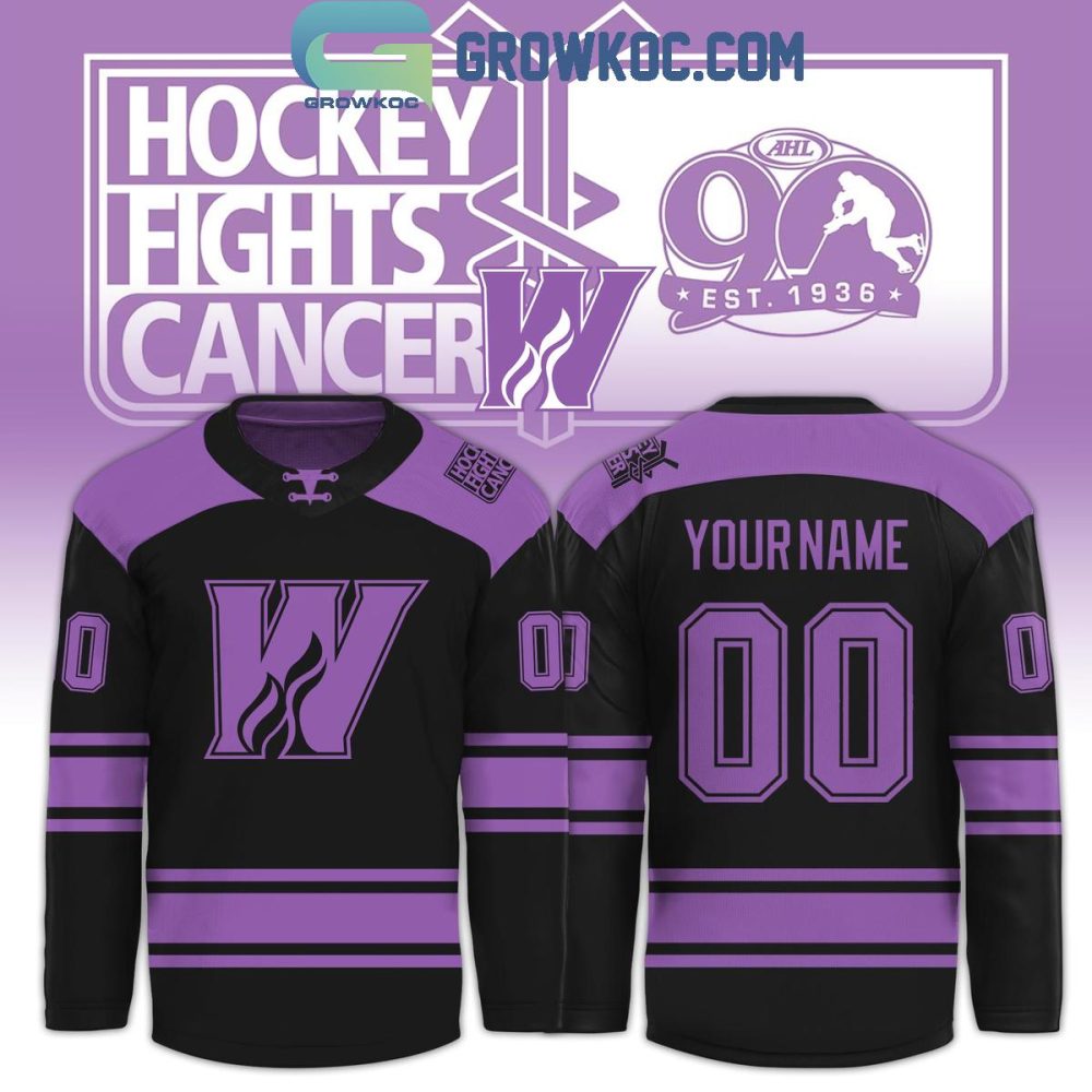 Calgary Wranglers X Hockey Fights Cancer 2025 Black Hockey Jersey