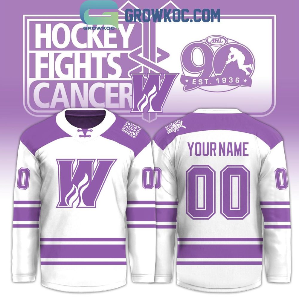 Calgary Wranglers X Hockey Fights Cancer 2025 White Hockey Jersey