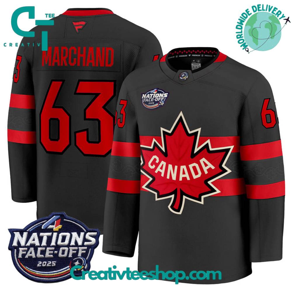 Canada Ice Hockey 4 Nation Face-Off Champions Brad Marchand #63 Jersey