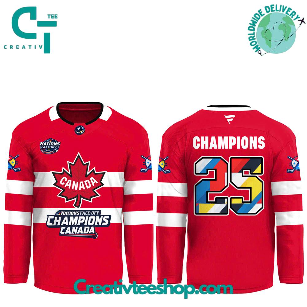 Canada National Ice Hockey Team 4 Nations 2025 Face-Off Champions Jersey
