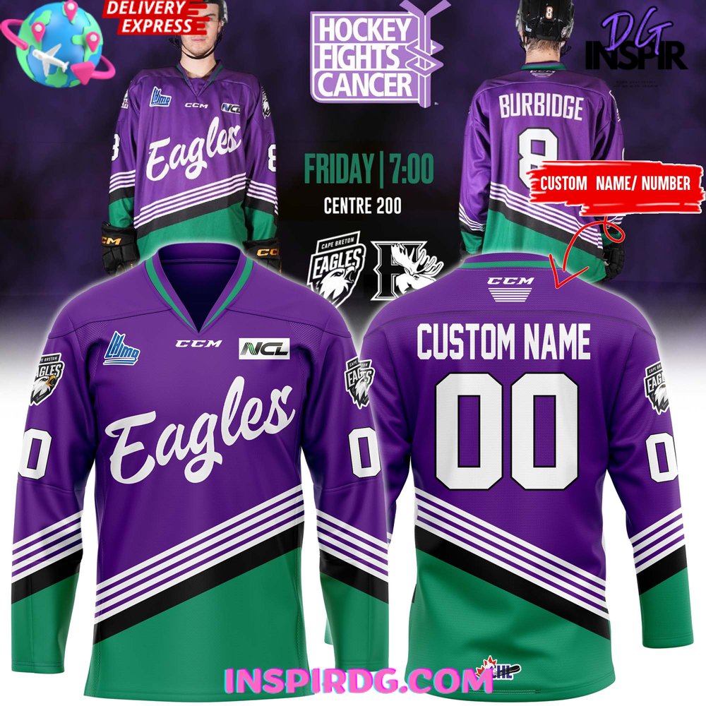 Cape Breton Eagles Hockey Fights Cancer Special Hockey Jersey