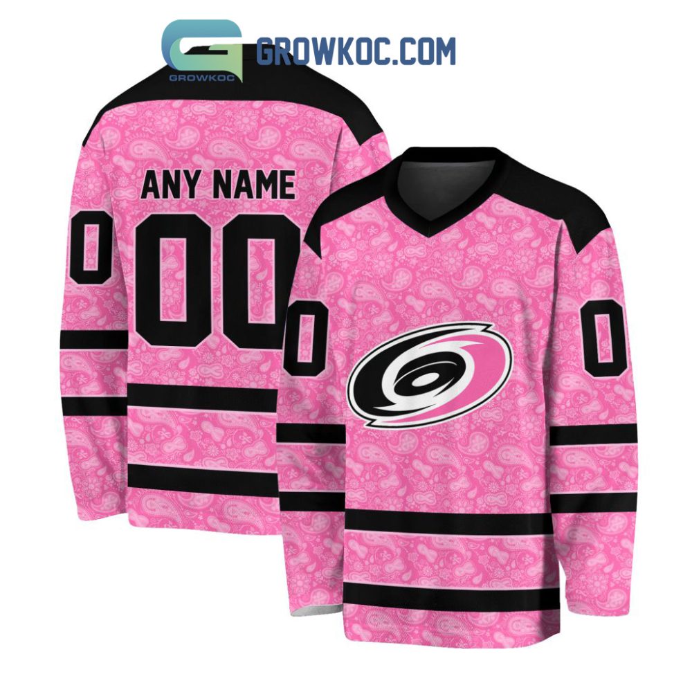 Carolina Hurricanes Nhl Special Pink Breast Cancer Hockey Jersey Long Sleeve