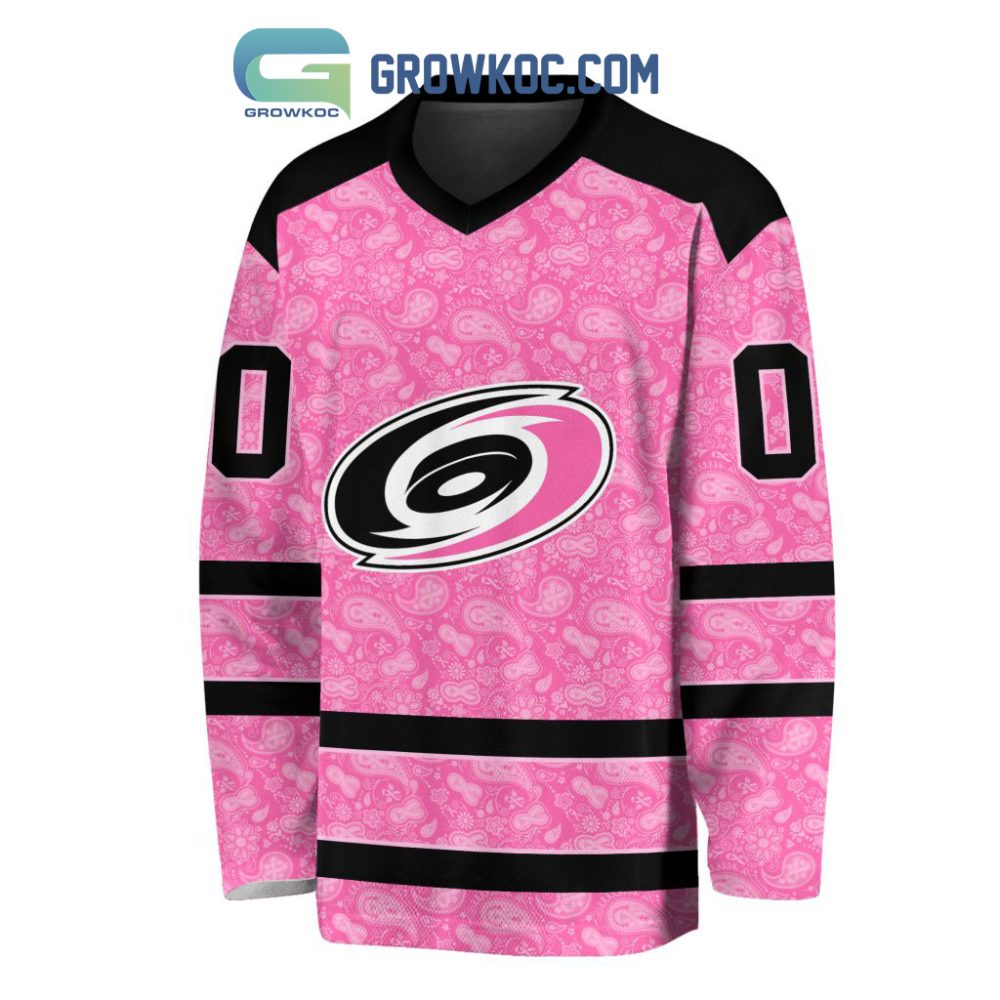 Carolina Hurricanes Nhl Special Pink Breast Cancer Hockey Jersey Long Sleeve