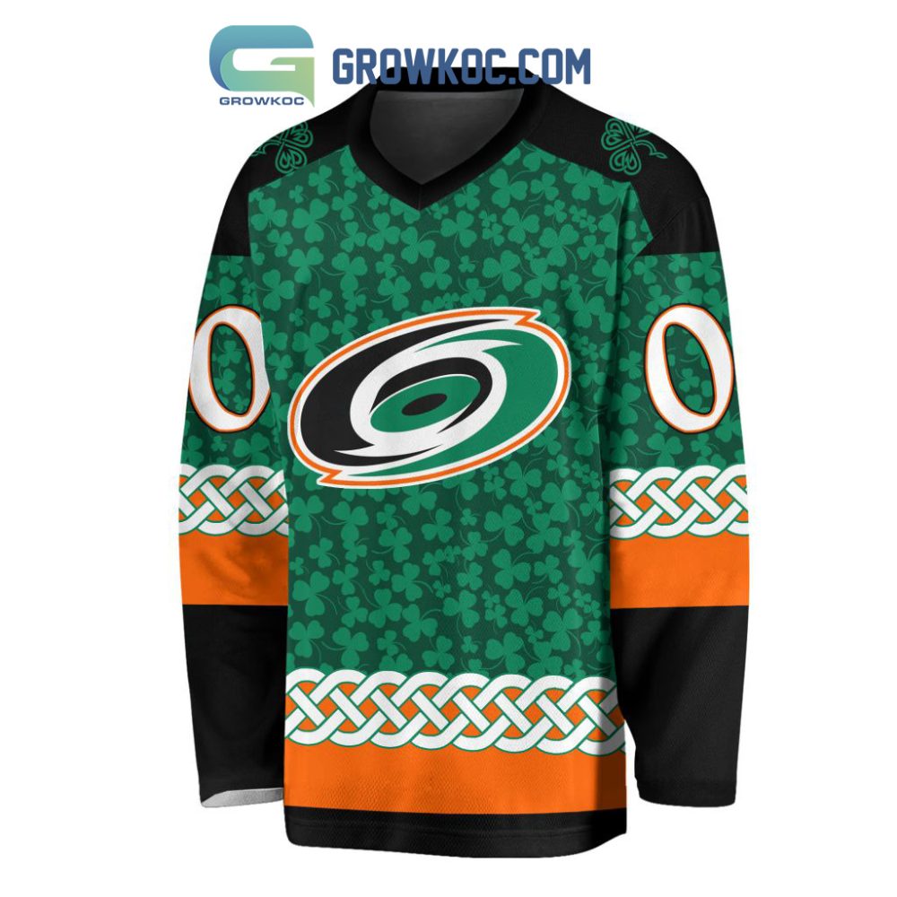 Carolina Hurricanes St.Patrick'S Day Personalized Long Sleeve Hockey Jersey