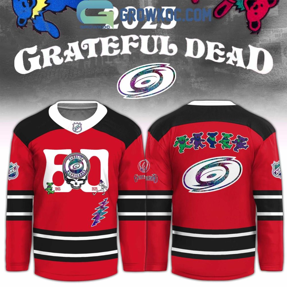 Carolina Hurricanes X Grateful Dead 60 Years Hockey Jersey