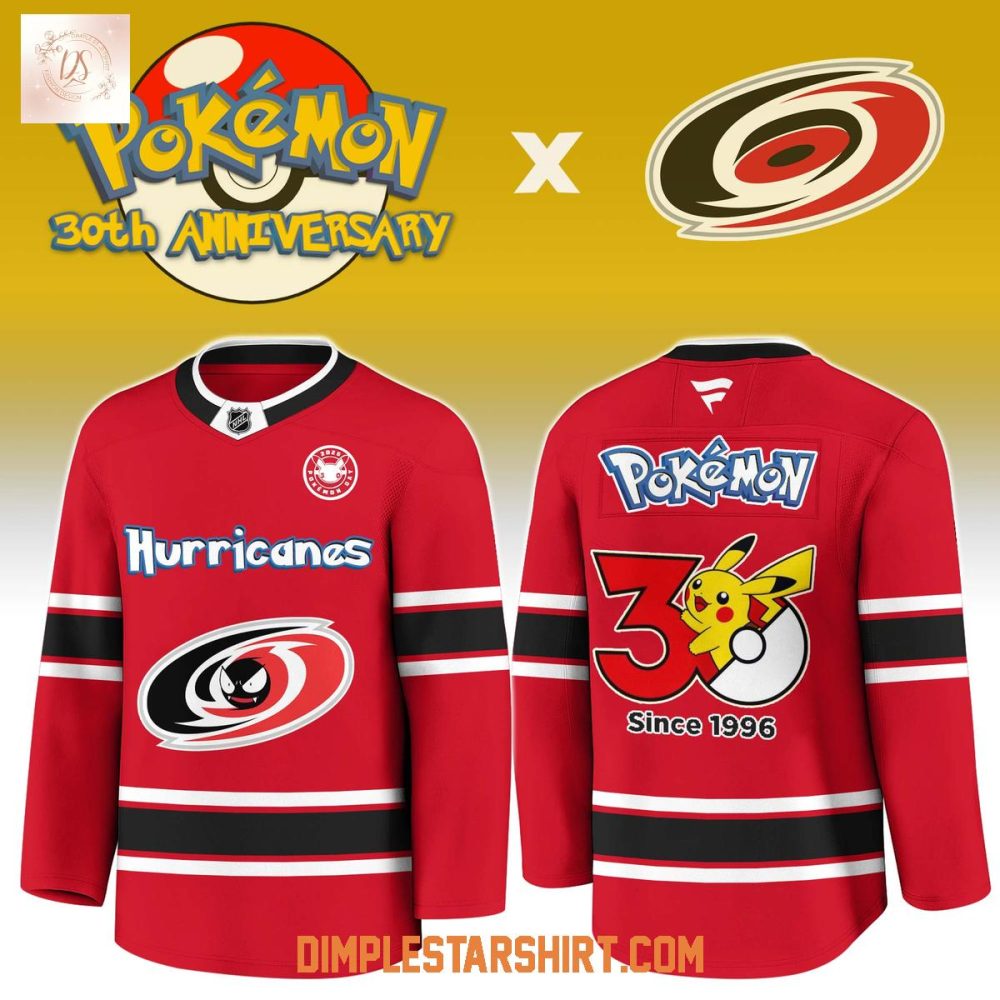 Carolina Hurricanes X Pokemon 30Th Anniversary Jersey
