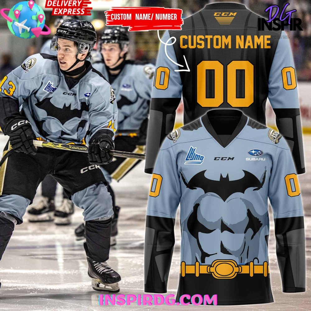 Charlottetown Islanders Game Worn Batman Special Jersey