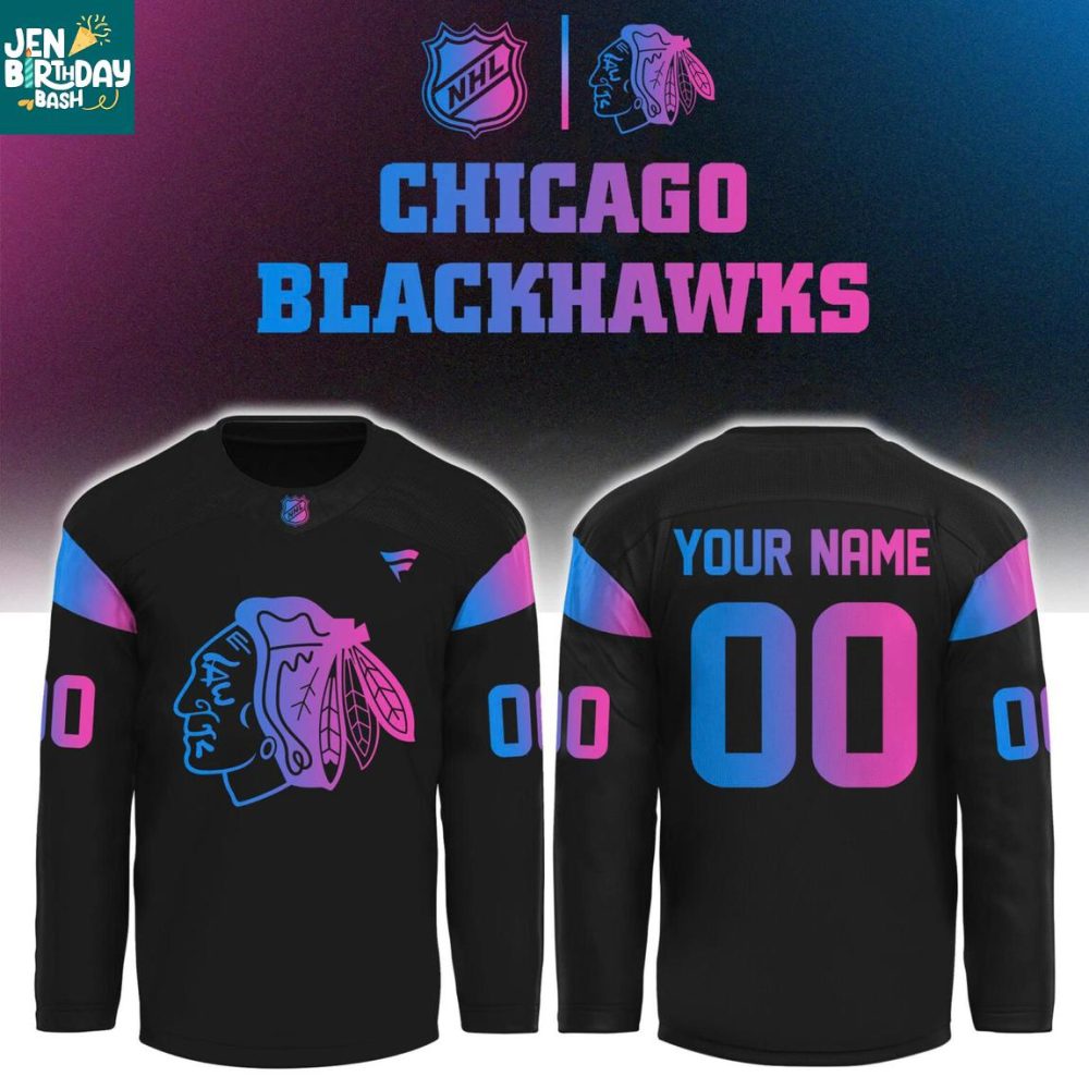Chicago Blackhawks Cyberpunk 2026 Game Night Personalized Hockey Jersey