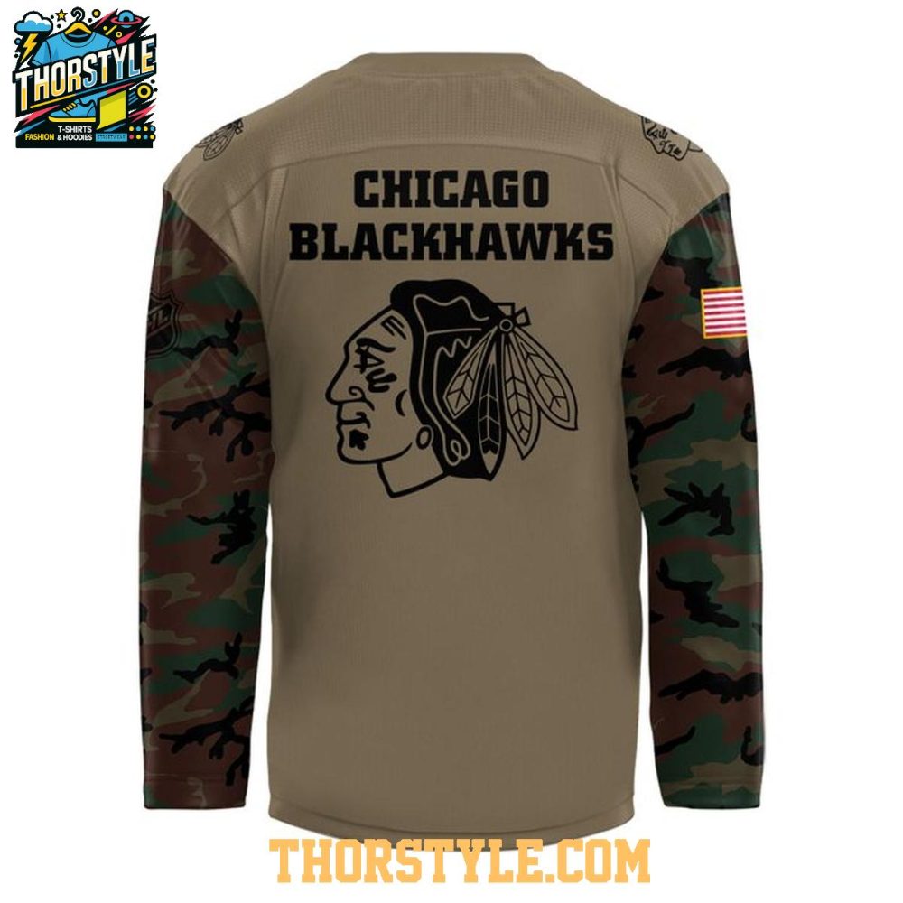 Chicago Blackhawks Military Game Night 2025 Hockey Jersey