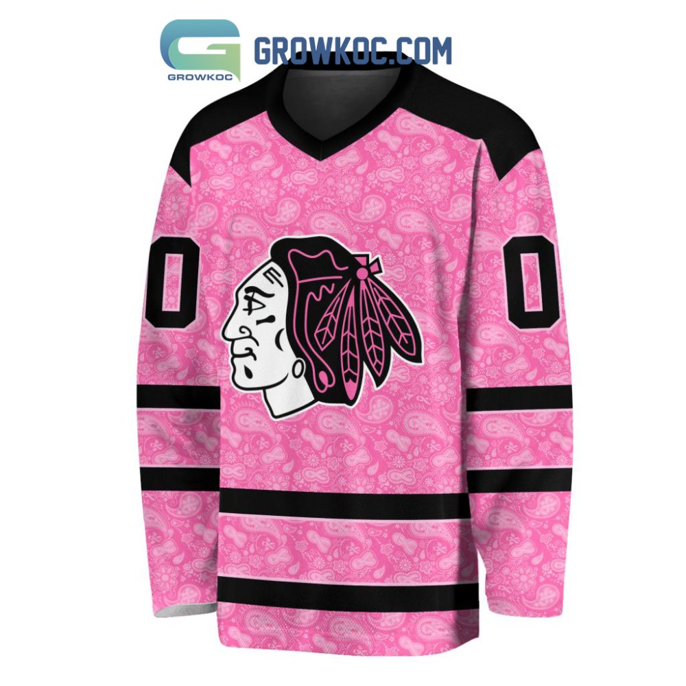 Chicago Blackhawks Nhl Special Pink Breast Cancer Hockey Jersey Long Sleeve