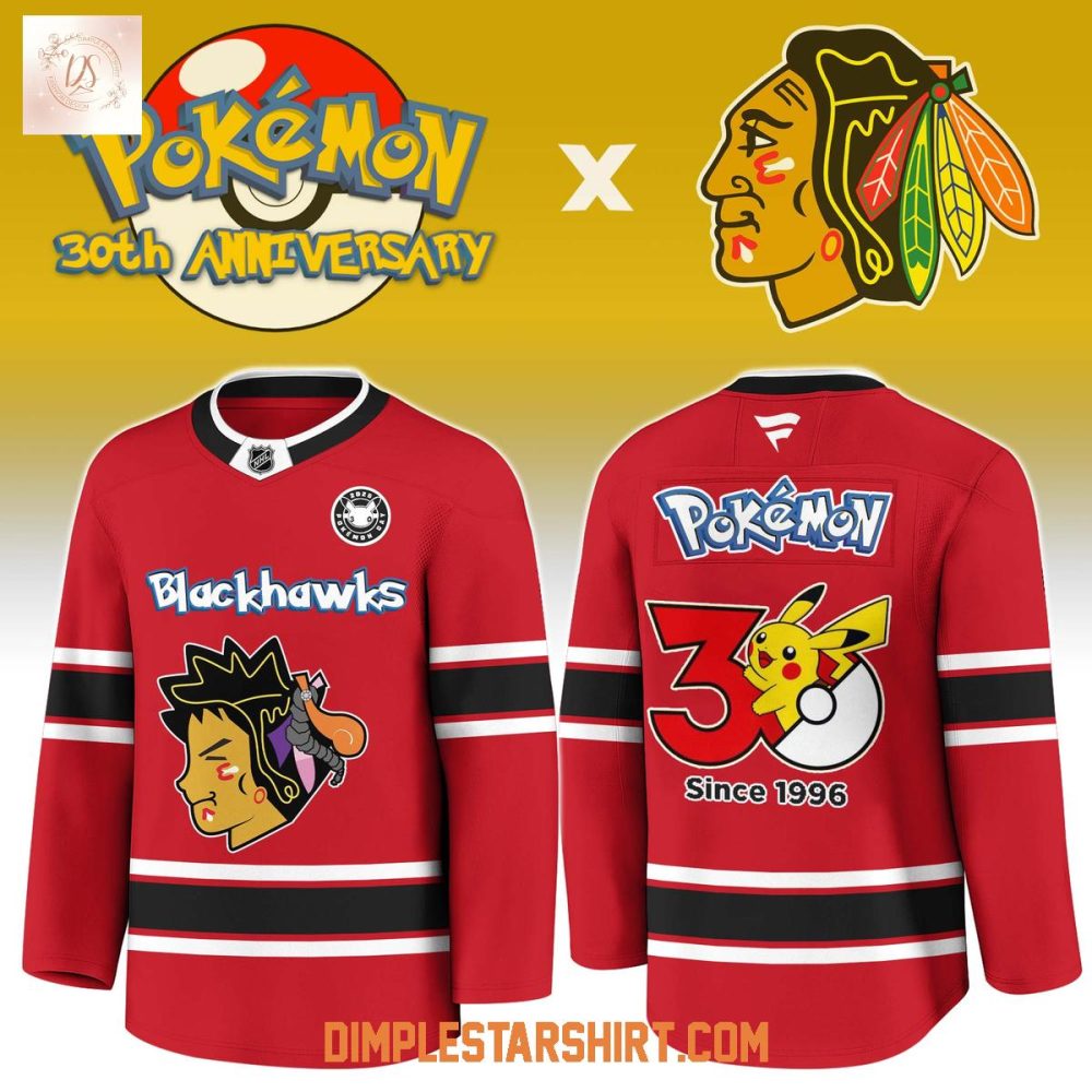 Chicago Blackhawks X Pokemon 30Th Anniversary Jersey