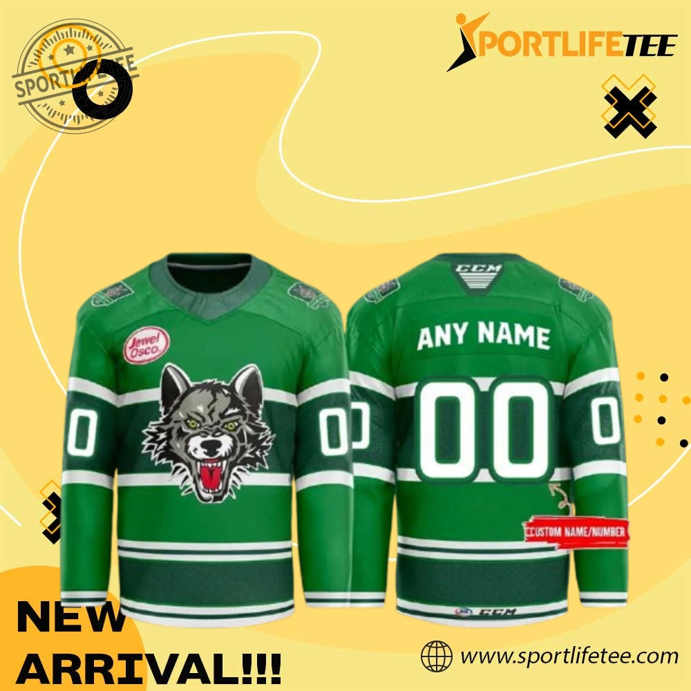 Chicago Wolves St Patricks Day For Fans Hockey Jersey Personalized Name