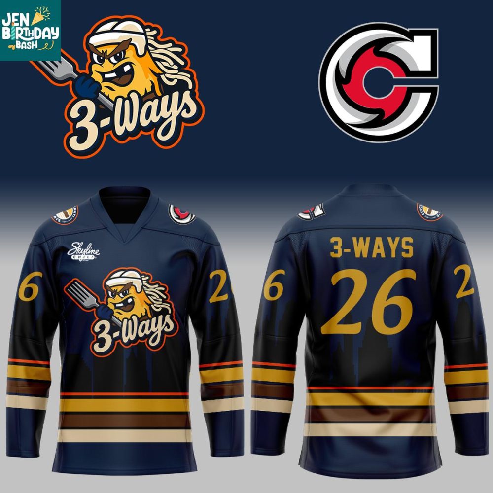Cincinnati Cyclones 3-Ways Cincinnati 3-Ways Skyline Chili 2026 Hockey Jersey