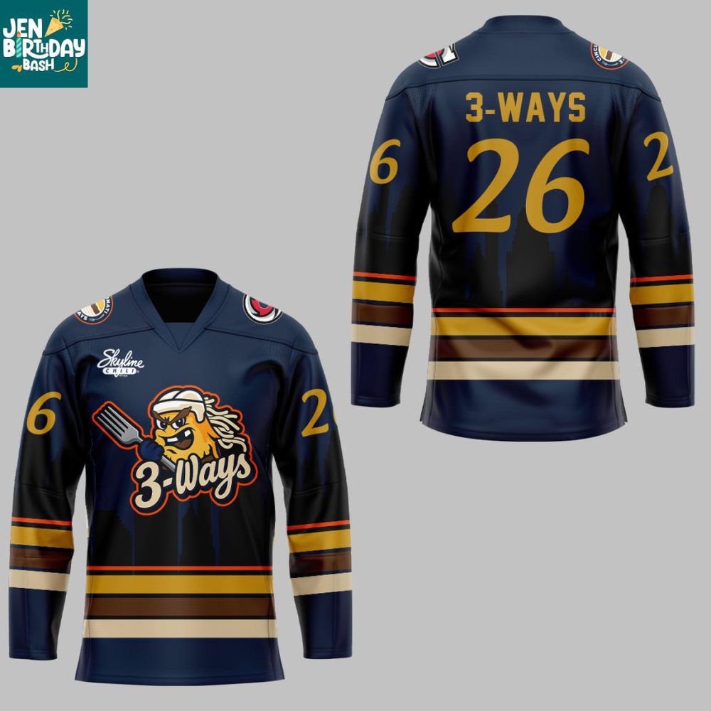 Cincinnati Cyclones 3-Ways Cincinnati 3-Ways Skyline Chili 2026 Hockey Jersey