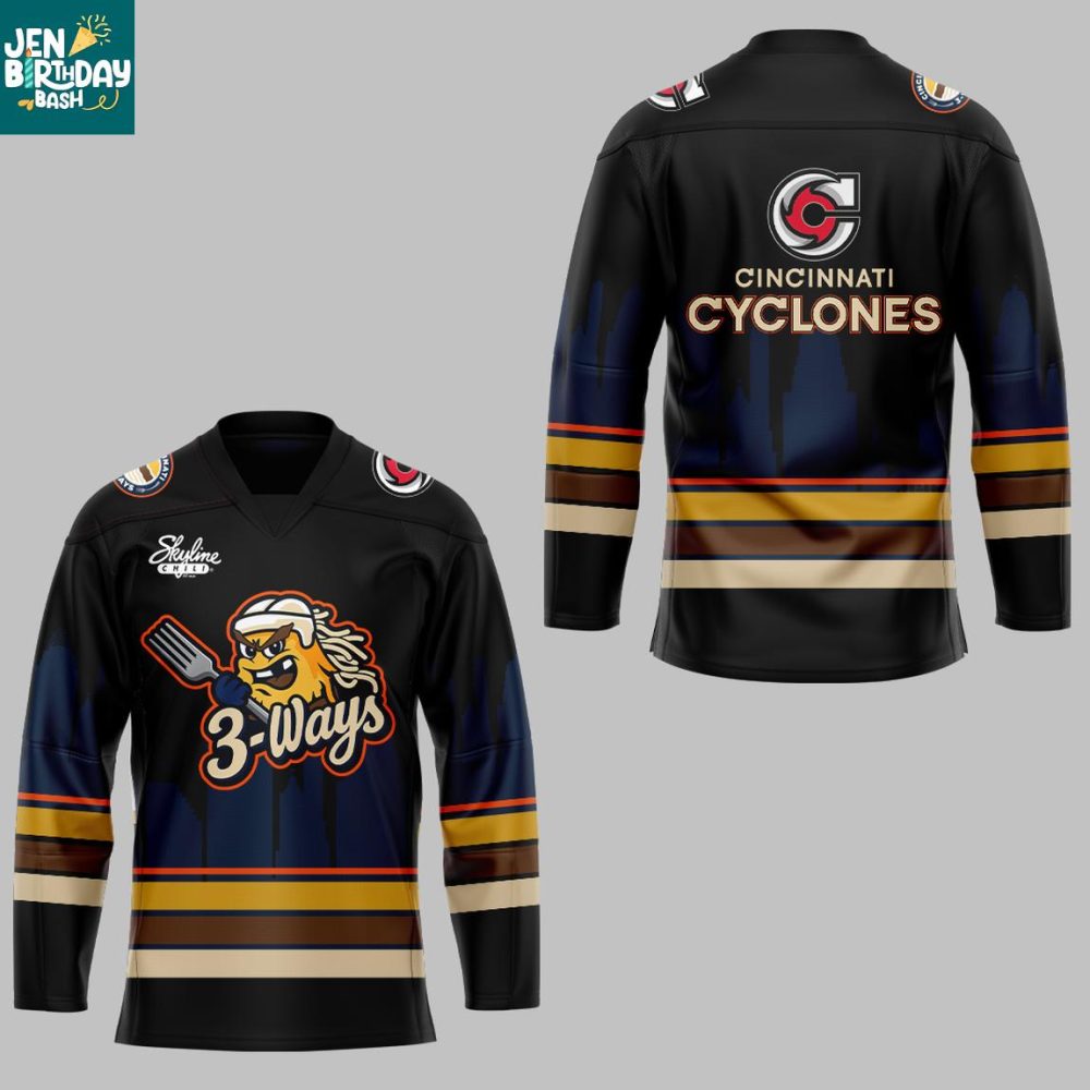 Cincinnati Cyclones Cincinnati 3-Ways Skyline Chili 2026 Personalized Hockey Jersey