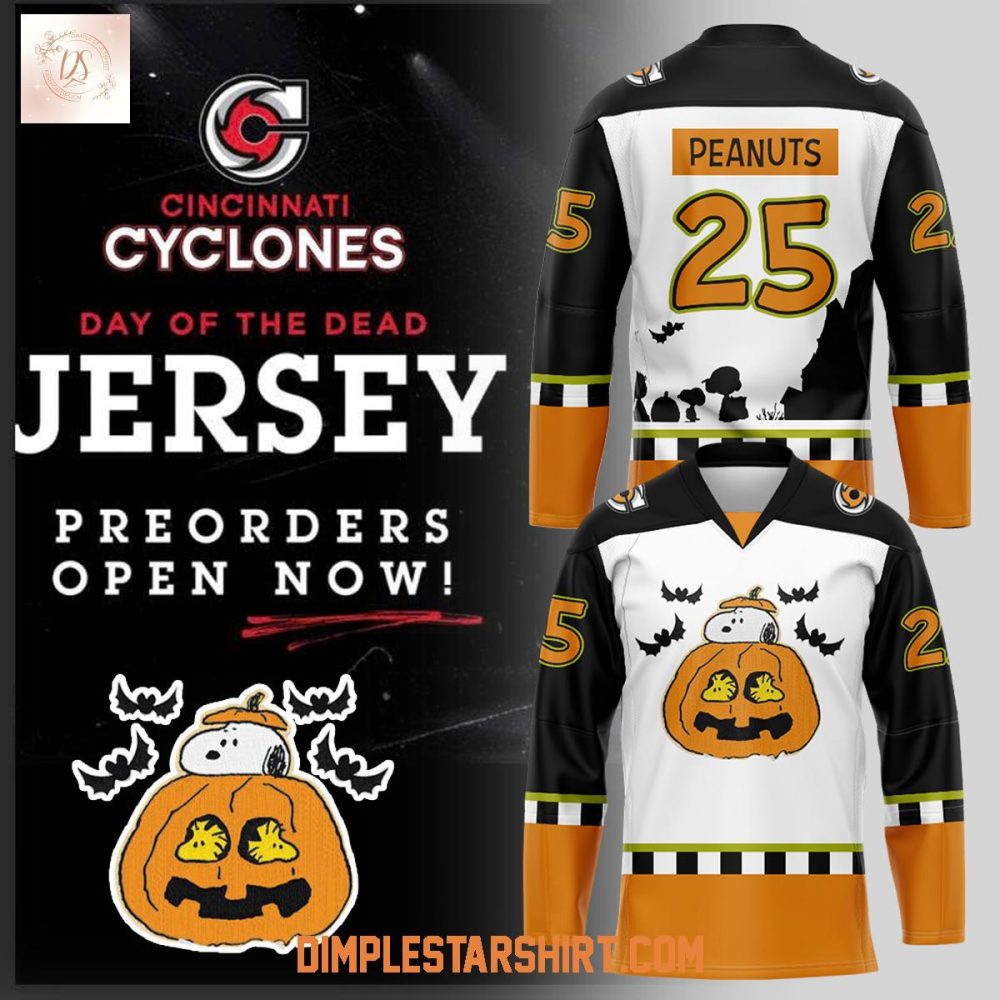 Cincinnati Cyclones X Peanuts Halloween Day Of The Dead Hockey Jersey
