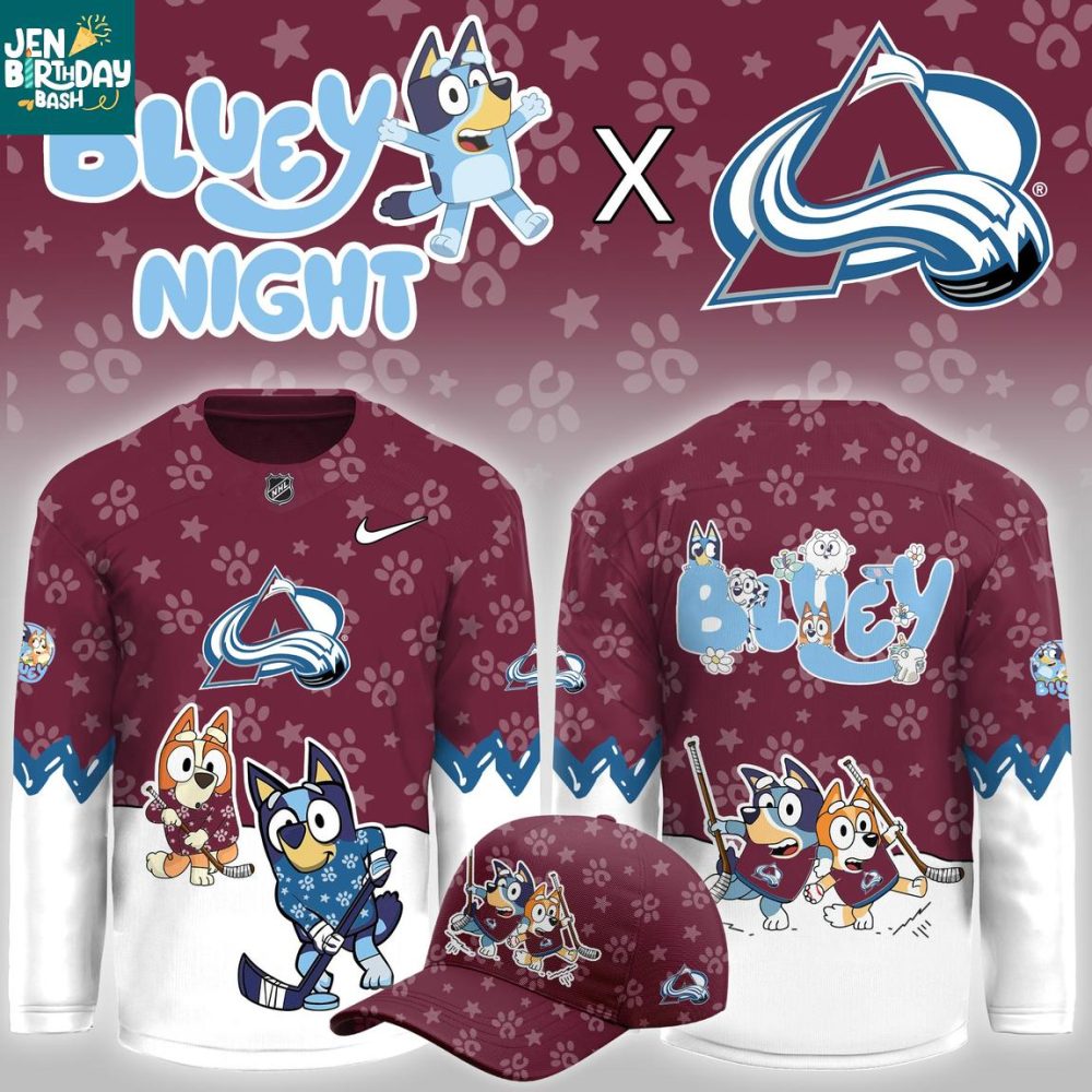 Colorado Avalanche Bluey Christmas Night 2025 Gameday Personalized Hockey Jersey