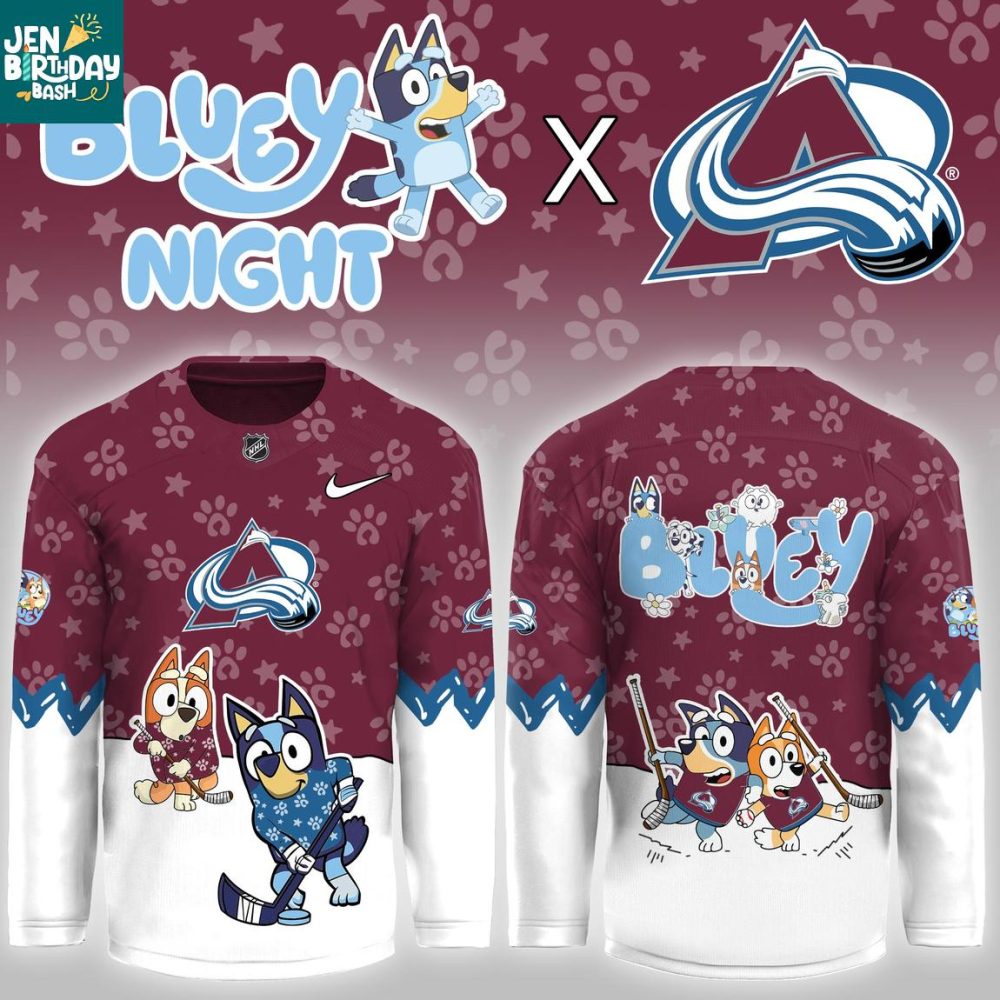 Colorado Avalanche Bluey Christmas Night 2025 Gameday Personalized Hockey Jersey