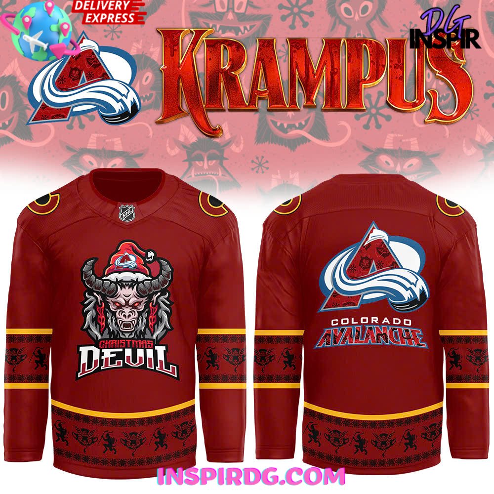 Colorado Avalanche Christmas Devil Krampus Holiday Hockey Jersey